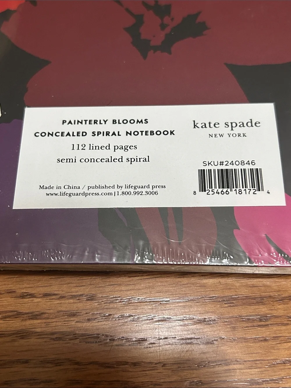 Kate Spade New York Painterly Blooms Spiral Notebook in Pink, Purple & Green NIP